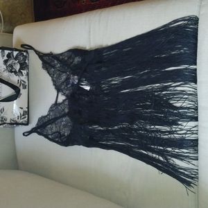 Sale pending new w Tags Bl. Lace & Fringe Victoria's Secret Lacey Babydoll